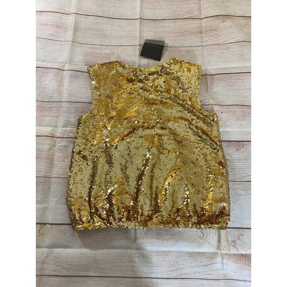 NWT Marc New York Women's Gold Sequin Sleeveless Blouse Top - Small - Picture 11 of 11
